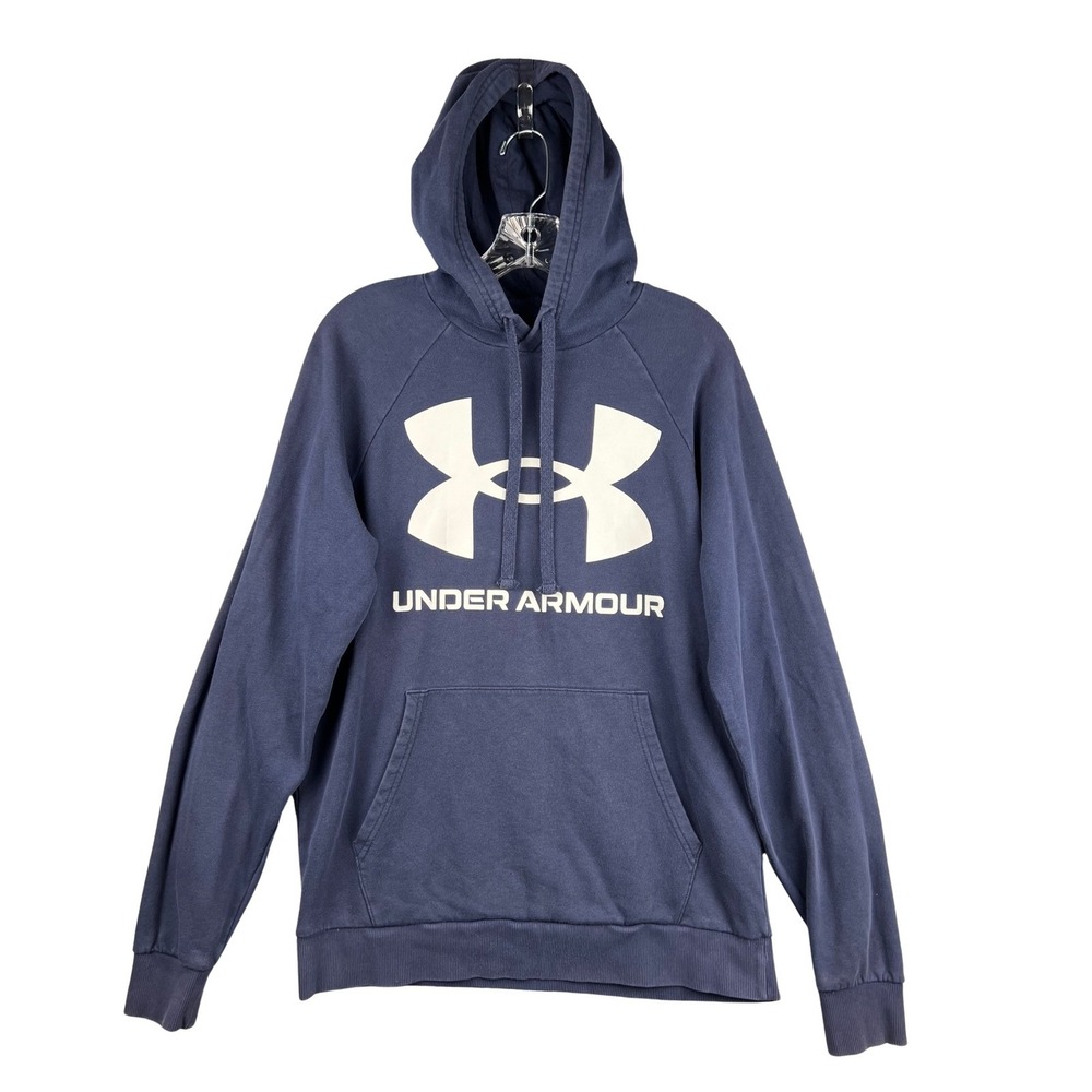 Under Armour Hoodie Men's Medium Blue Pullover Long Sleeve Activewear